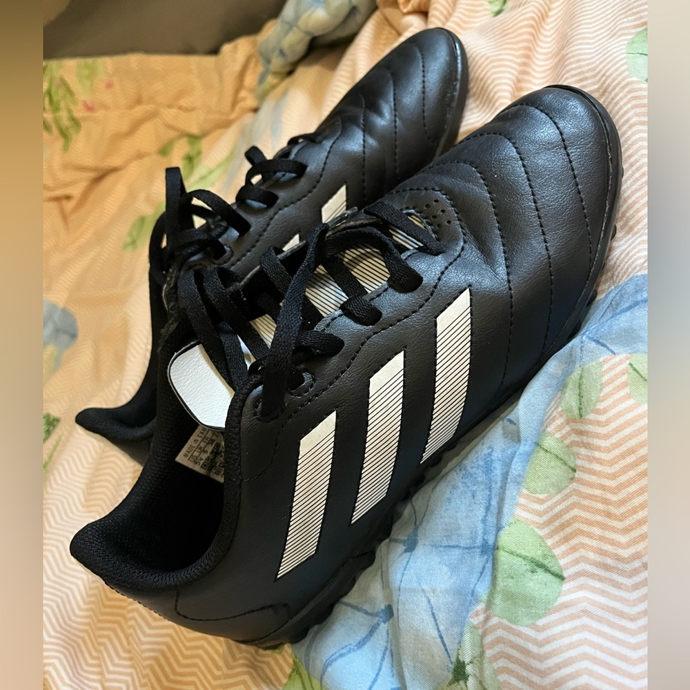 Adidas Black and White indoor turf cleats. Size 5.5Y. Used but very good